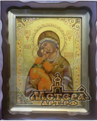 Икона Богоматери Владимирская в киоте 0026